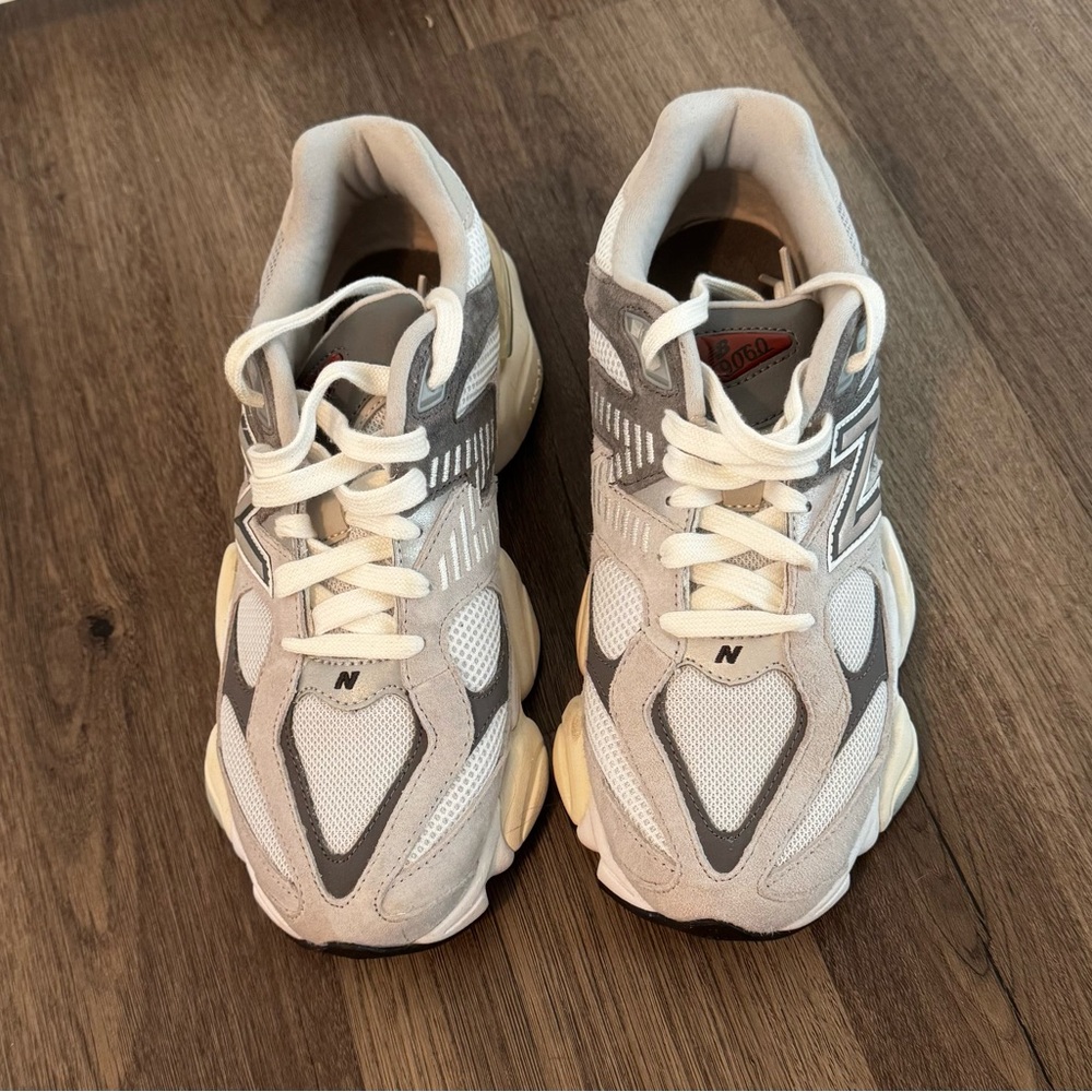 New Balance 9060 Cream and Gray Athletic Shoes